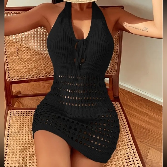 2 LEFT! Cover Up! Halter Neck Dress, Sexy Beach Wear Dress - Picture 3 of 8